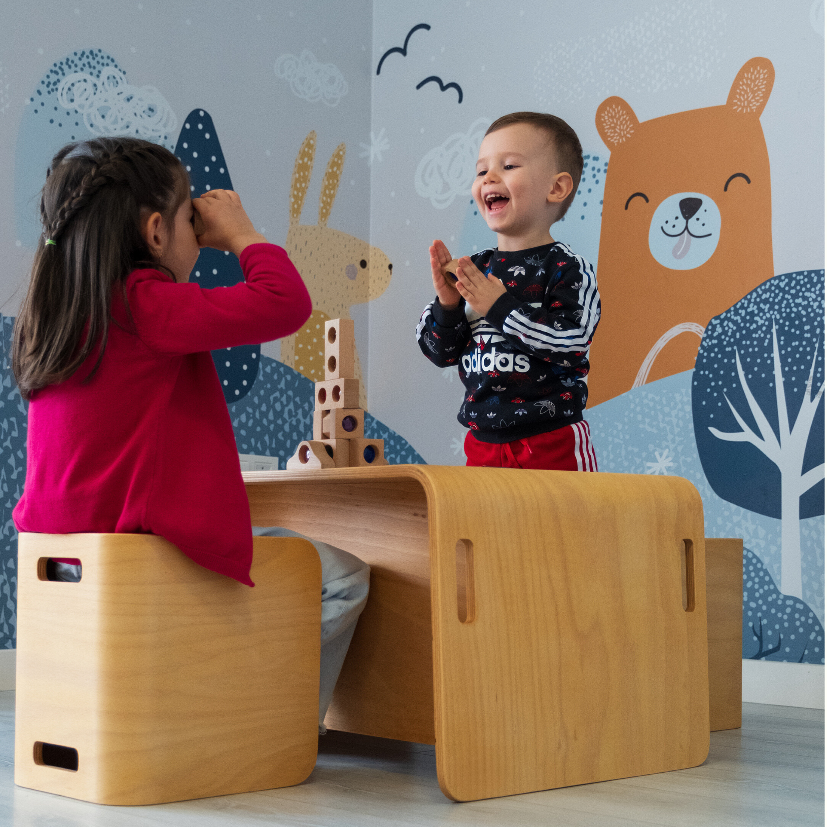 Montessori Cube Table and Chair Set for Kids - Flexy