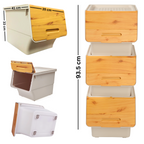 Stackable Storage Organiser Wheeled Toy Box (Bamboo 3x33LT)