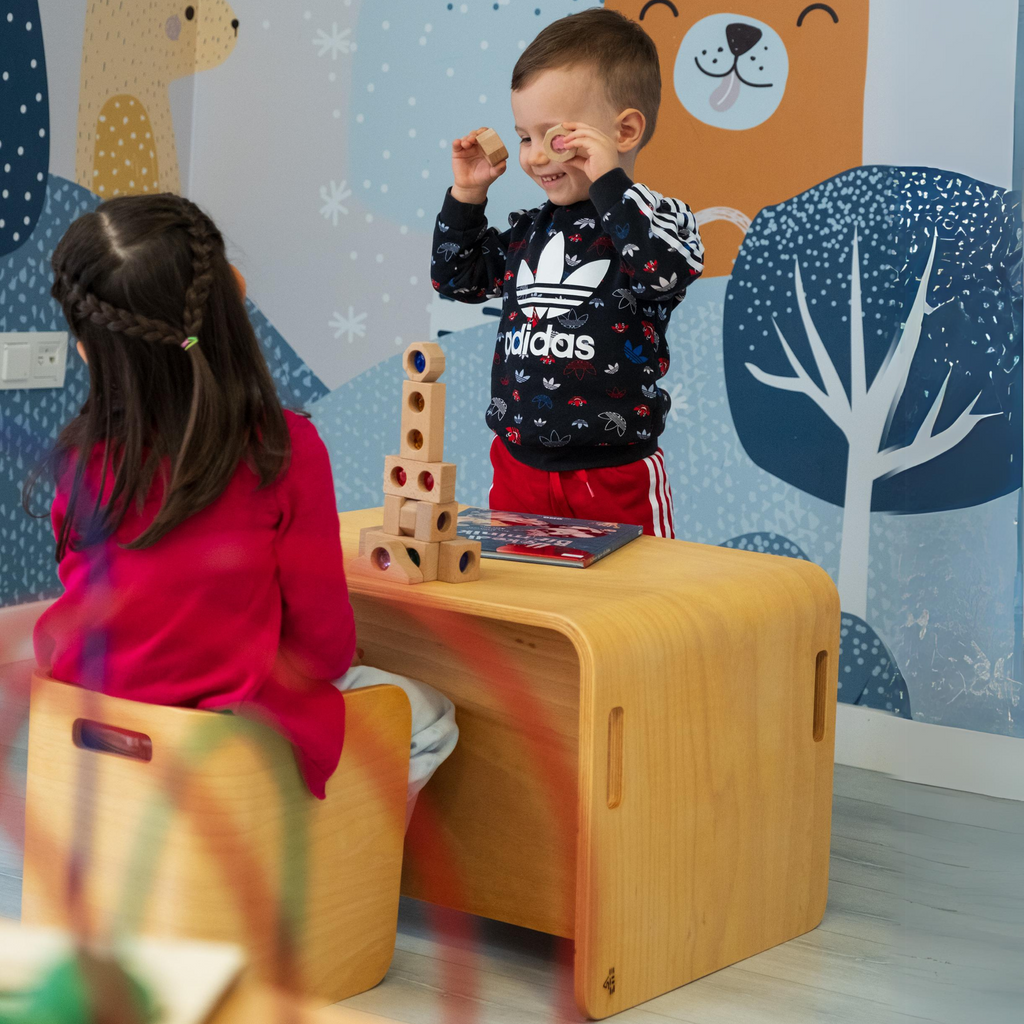 Montessori Cube Table and Chair Set for Kids - Flexy