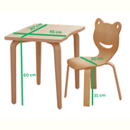 Montessori Table and Chair Set for Kids - Frog