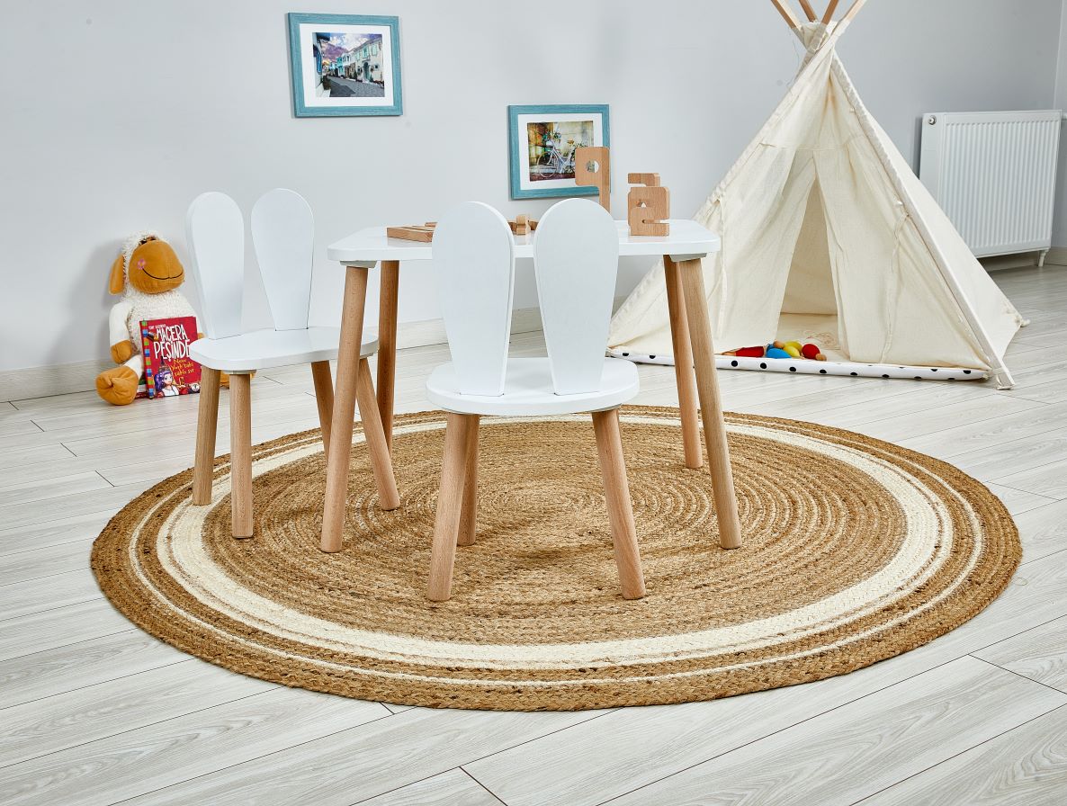 Montessori Table and Chair Set for Kids - Bunny Ears Snowflake