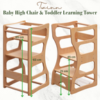 Twinn 2-in-1 Multipurpose Baby High Chair & Toddler Learning Tower