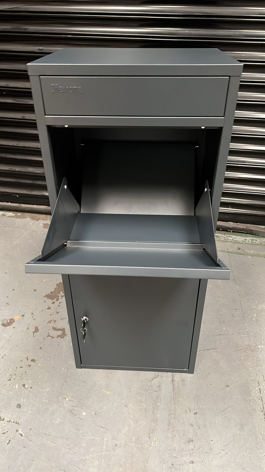 RERURBISHED - Metal Parcel Delivery Box Outdoor - Extra Large (Grey)