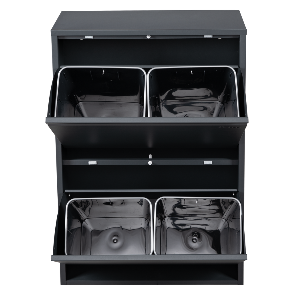Metal Recycling Bin, Waste Separation Units - Rukh Grey