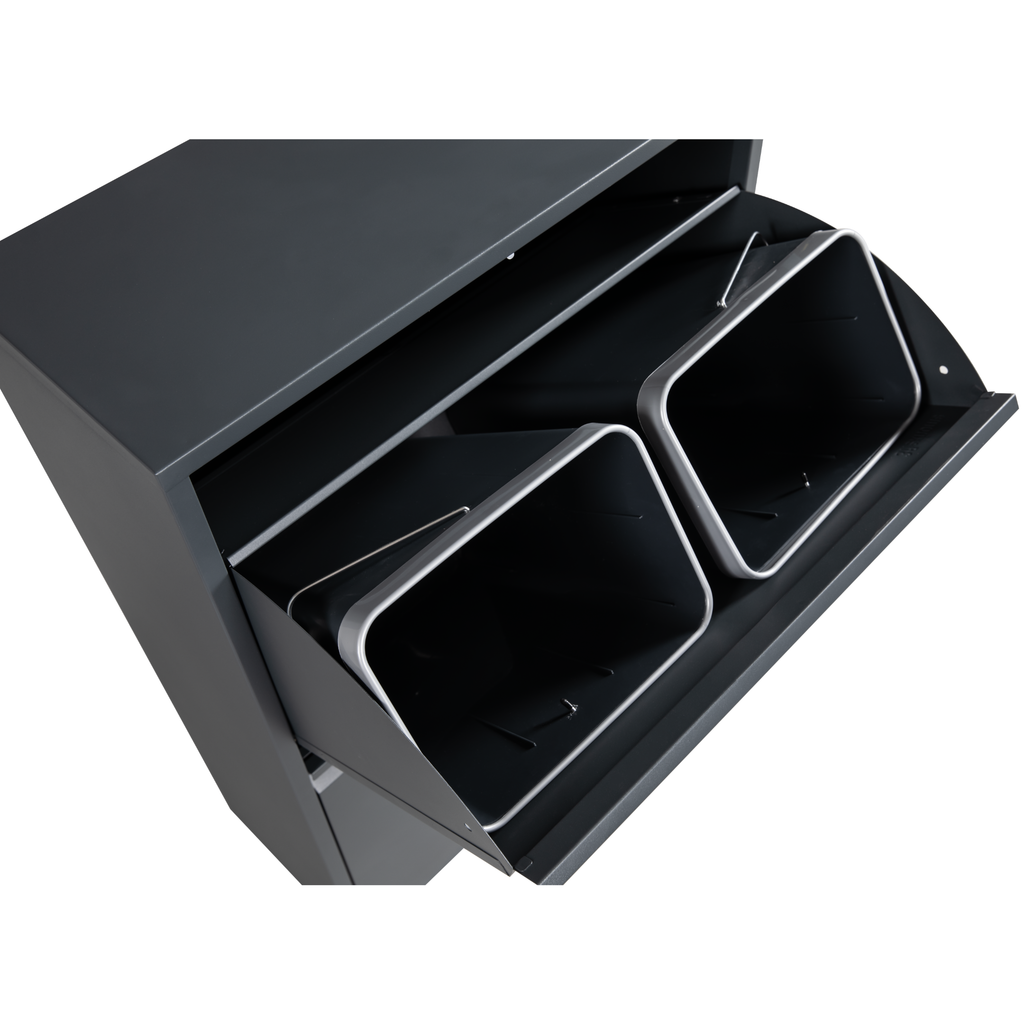 Metal Recycling Bin, Waste Separation Units - Rukh Grey