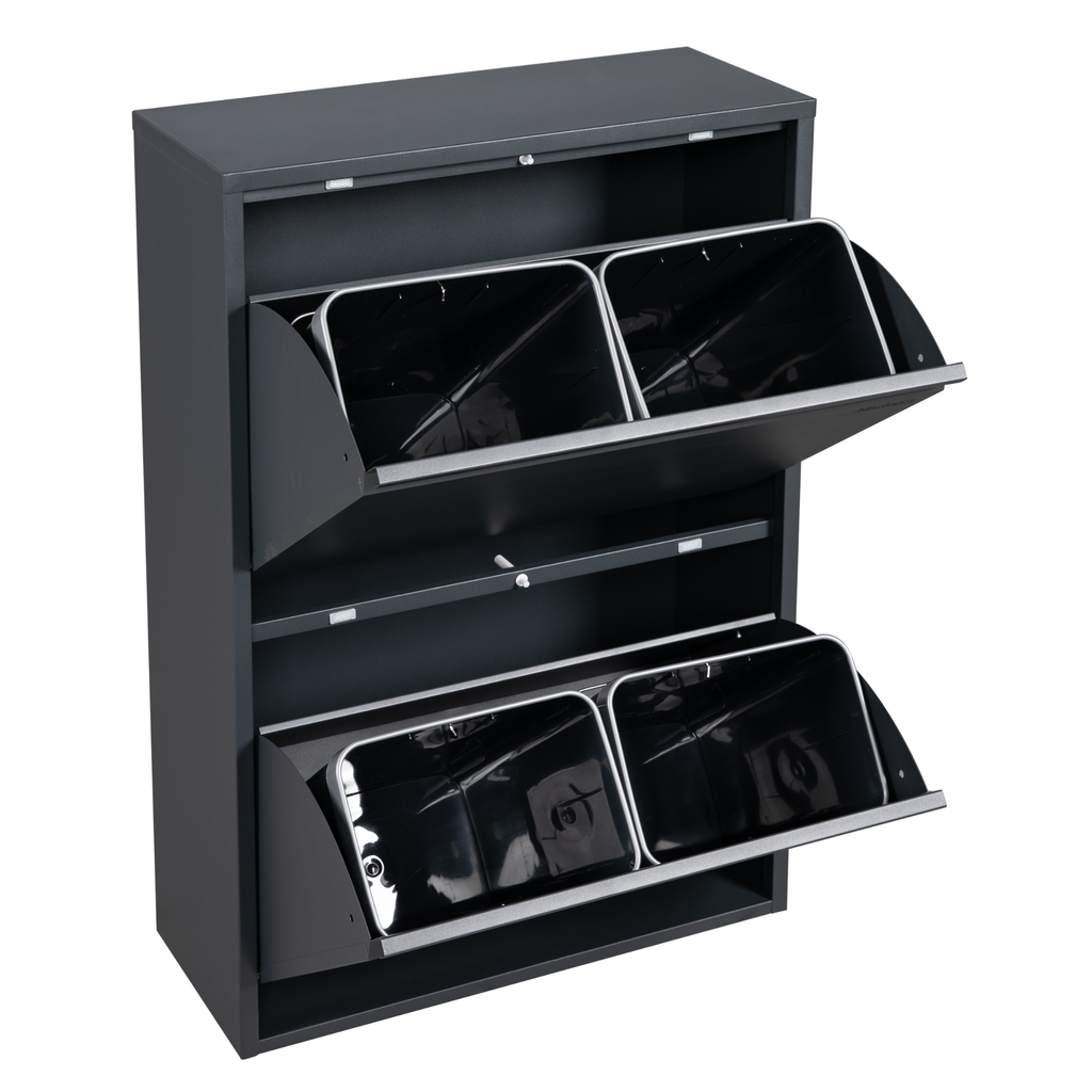 Metal Recycling Bin, Waste Separation Units - Rukh Grey