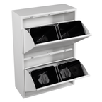 Metal Recycling Bin, Waste Separation Units - Rukh White