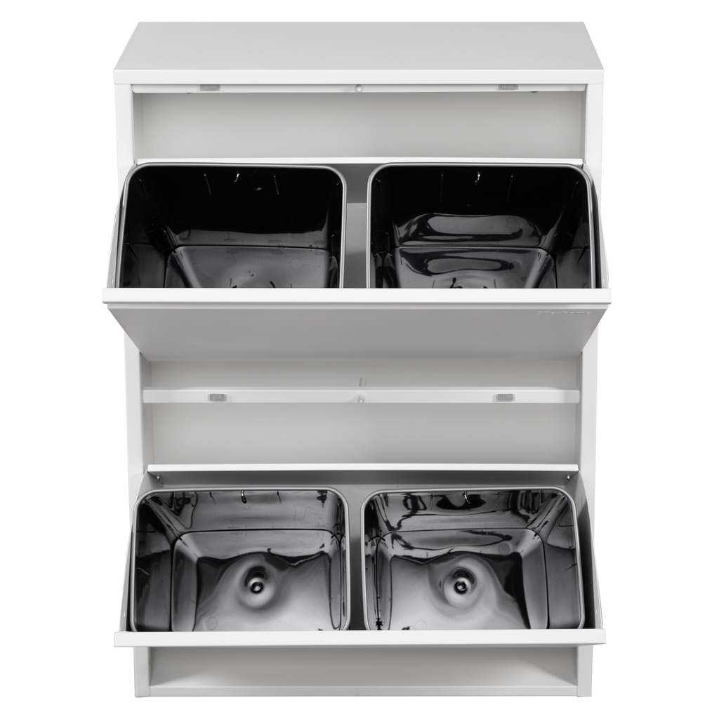Metal Recycling Bin, Waste Separation Units - Rukh White