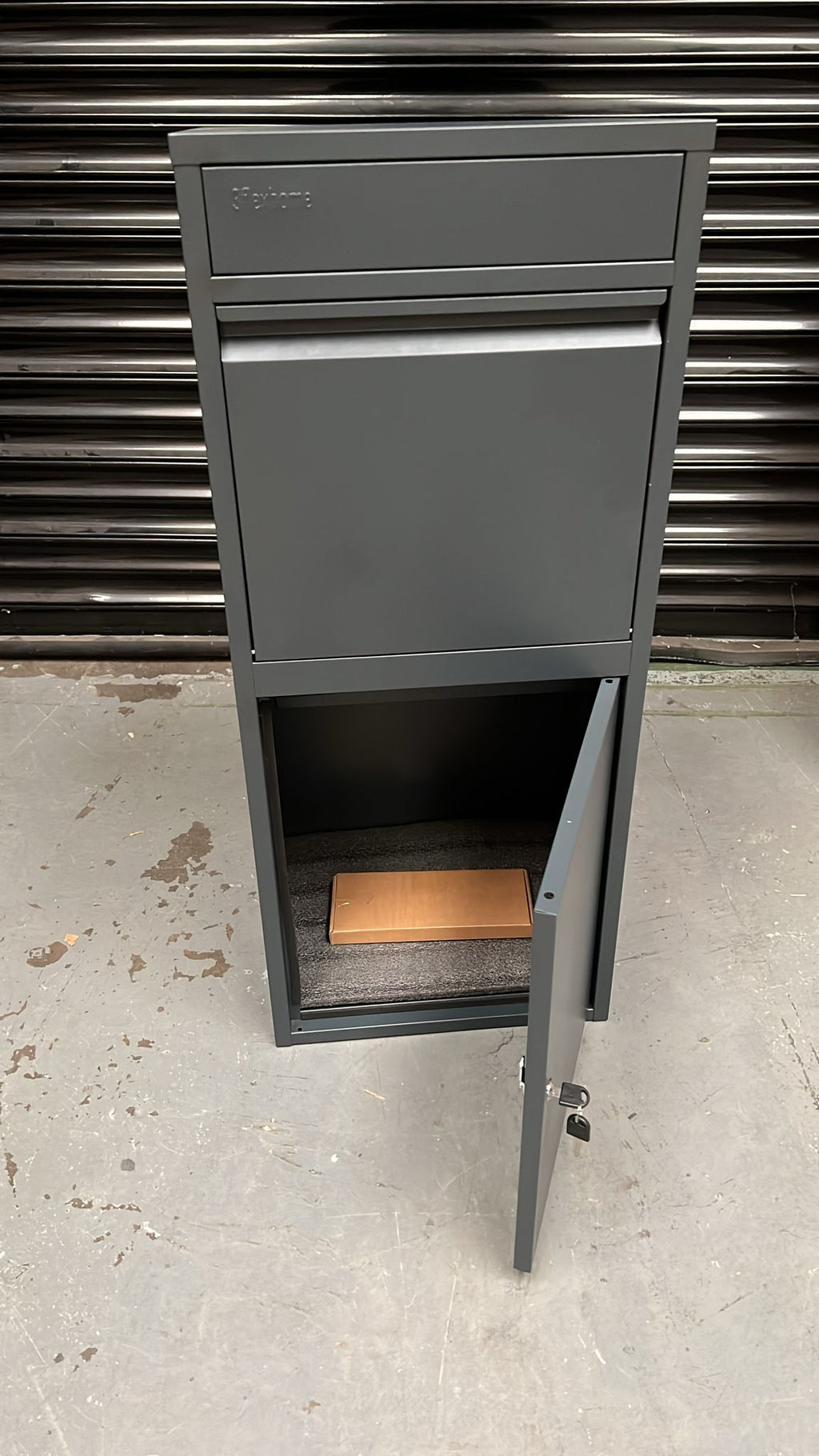RERURBISHED - Metal Parcel Delivery Box Outdoor - Extra Large (Grey)