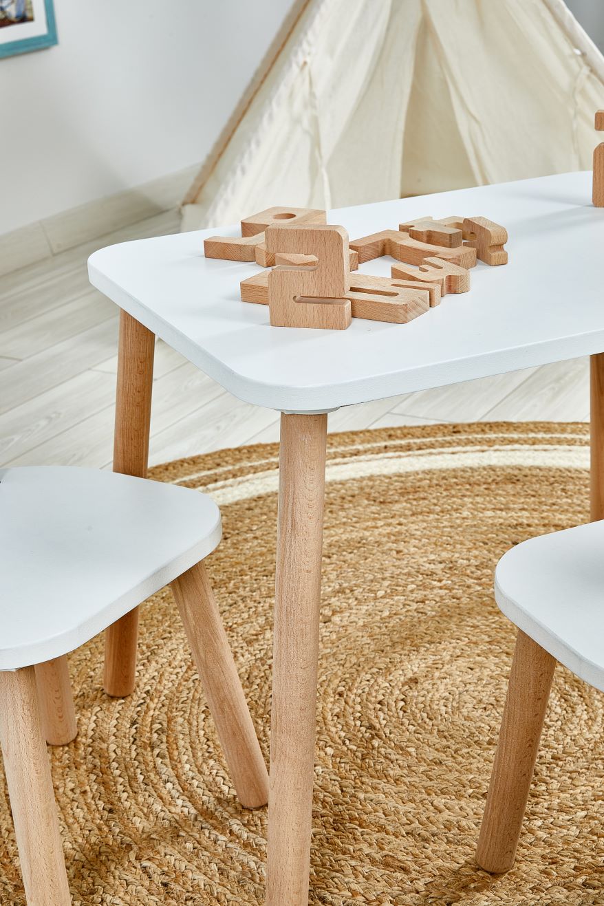 Montessori Table and Chair Set for Kids - Bunny Ears Snowflake