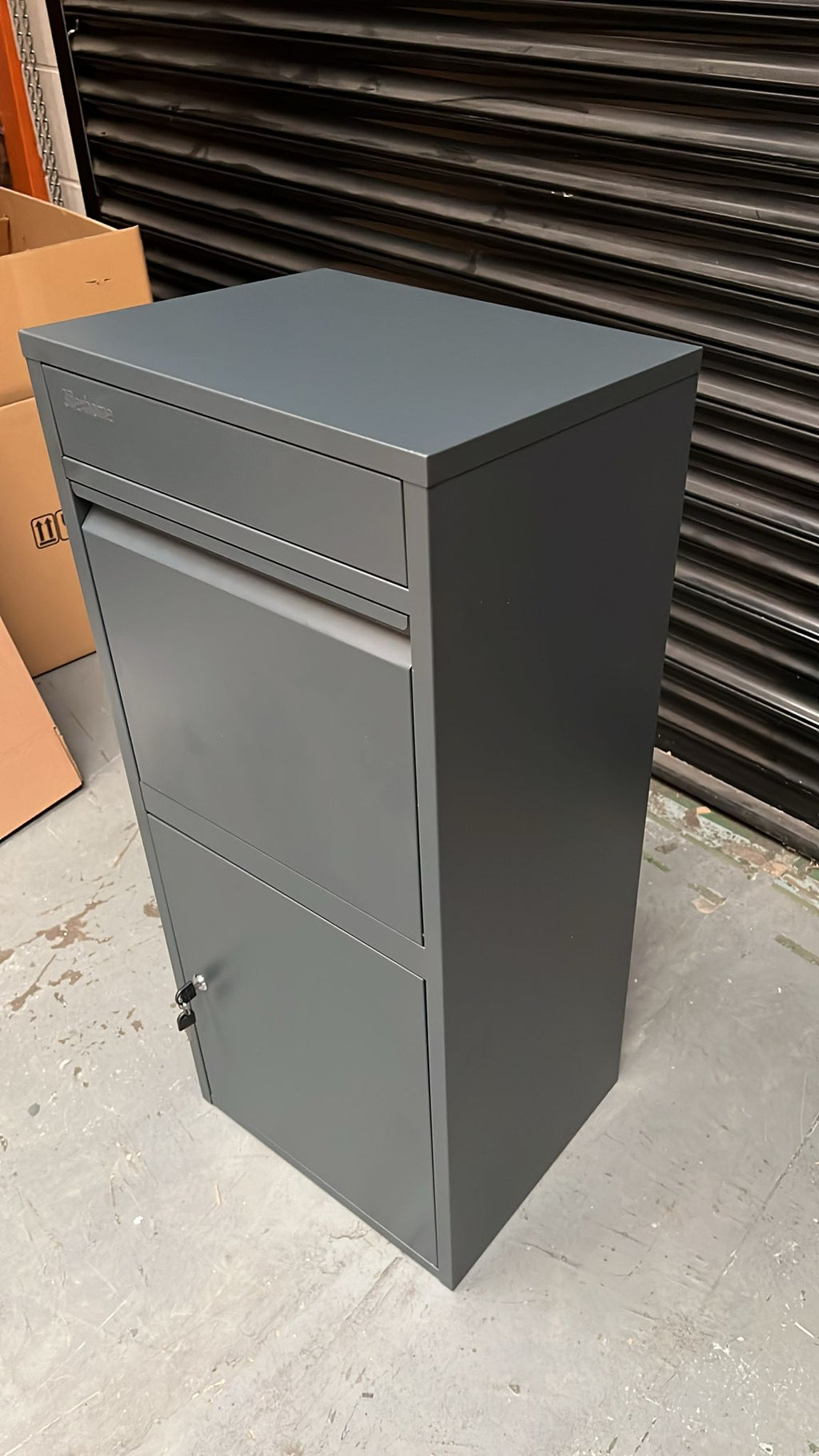 RERURBISHED - Metal Parcel Delivery Box Outdoor - Extra Large (Grey)