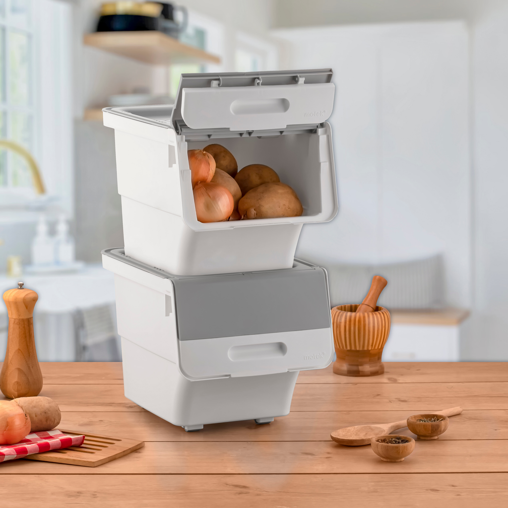 Stackable Storage Organiser Wheeled Toy Box (Grey 3x12LT)