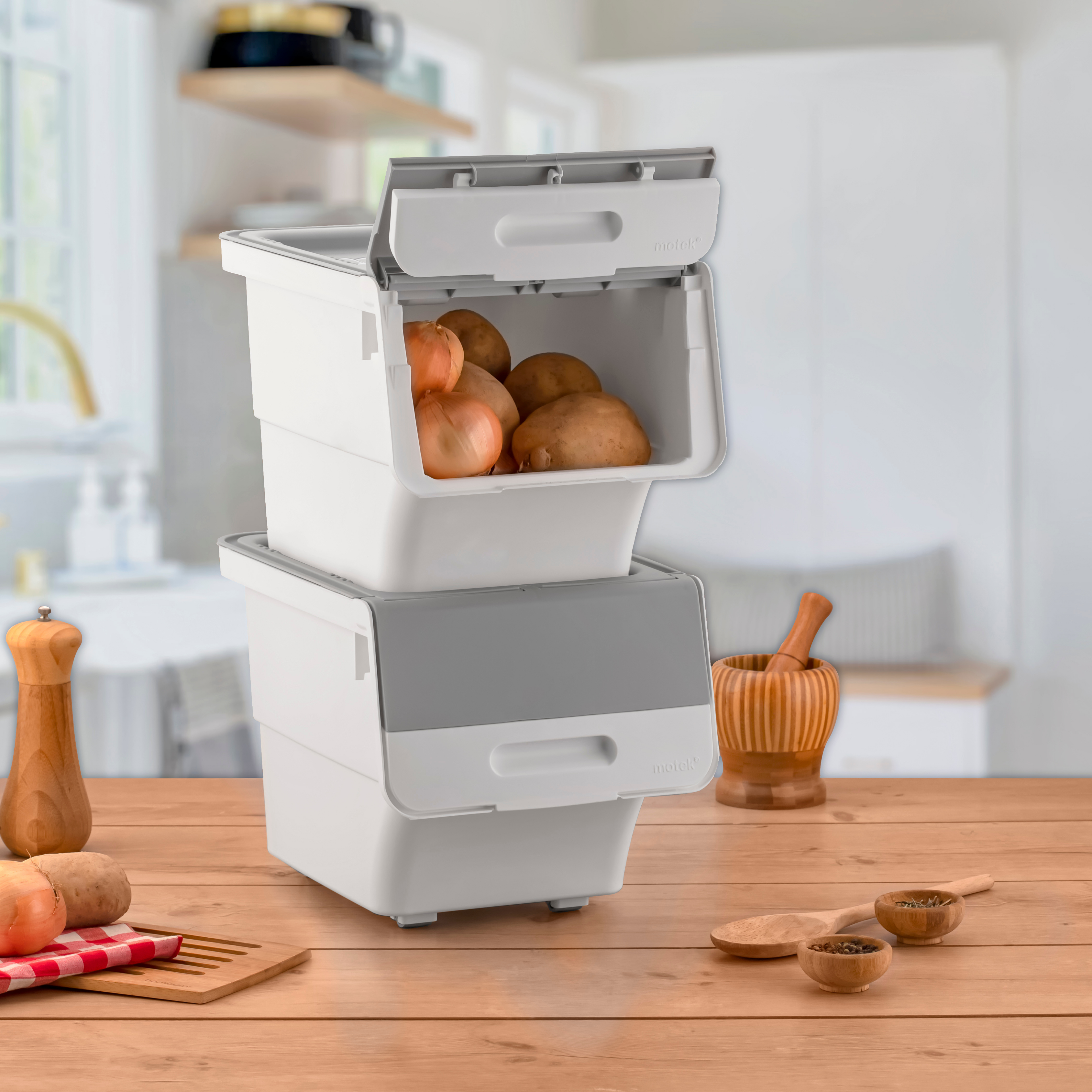 Stackable Storage Organiser Wheeled Toy Box (Grey 3x12LT)