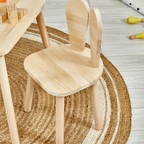 Montessori Table and Chair Set for Kids - Bunny Ears Piney