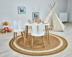 Montessori Table and Chair Set for Kids - Bunny Ears Snowflake