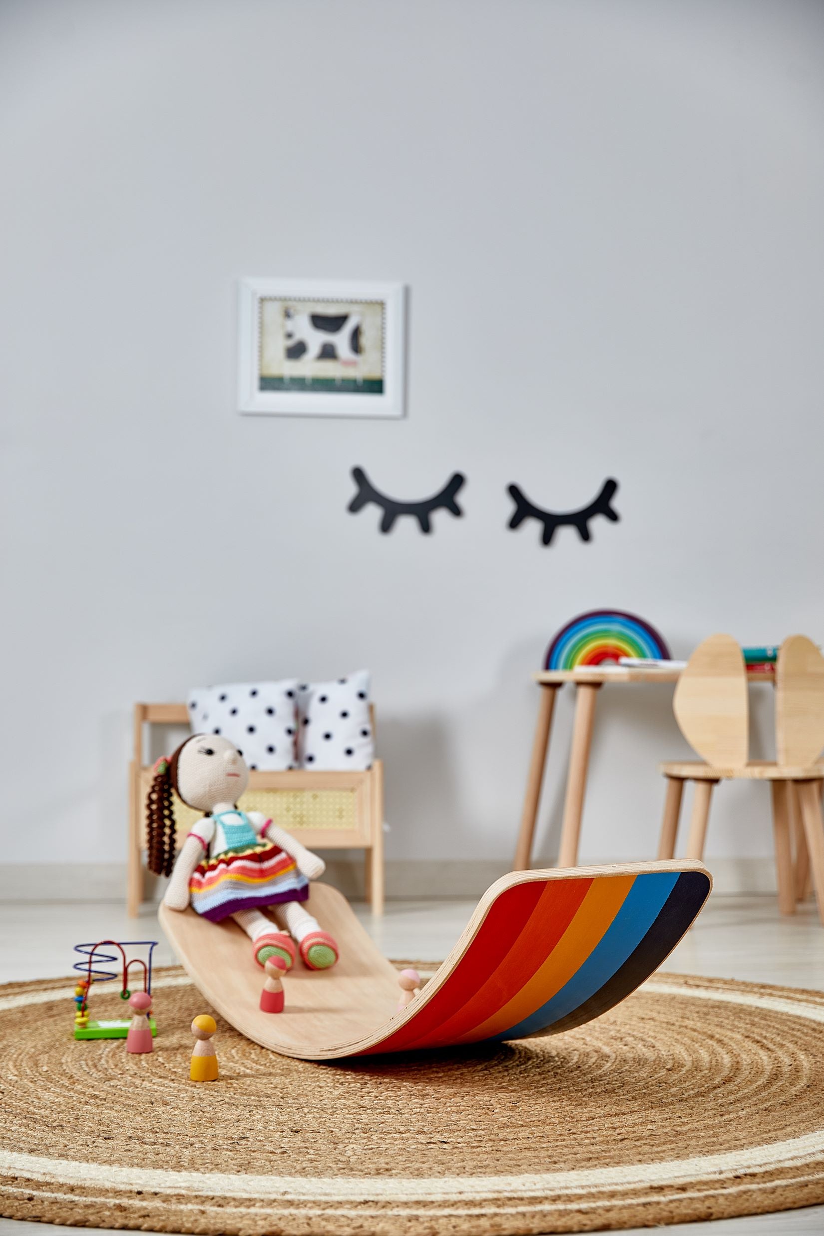 Wooden Balance Board - Rainbow