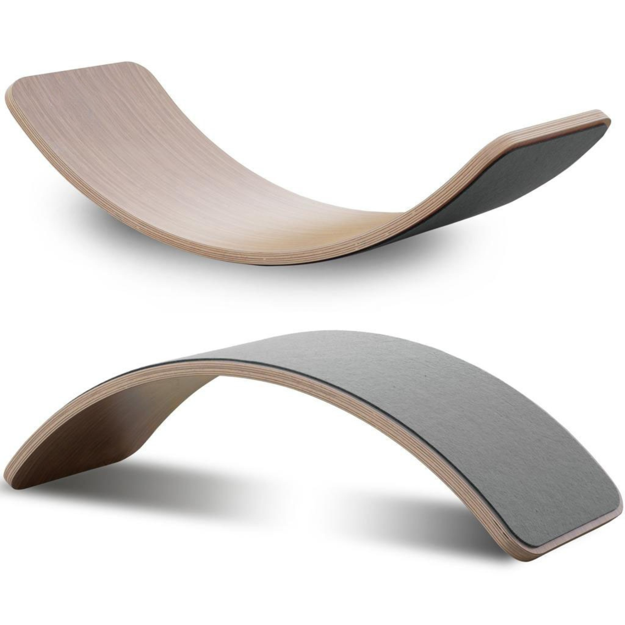 Wooden Balance Board - Grey Felt