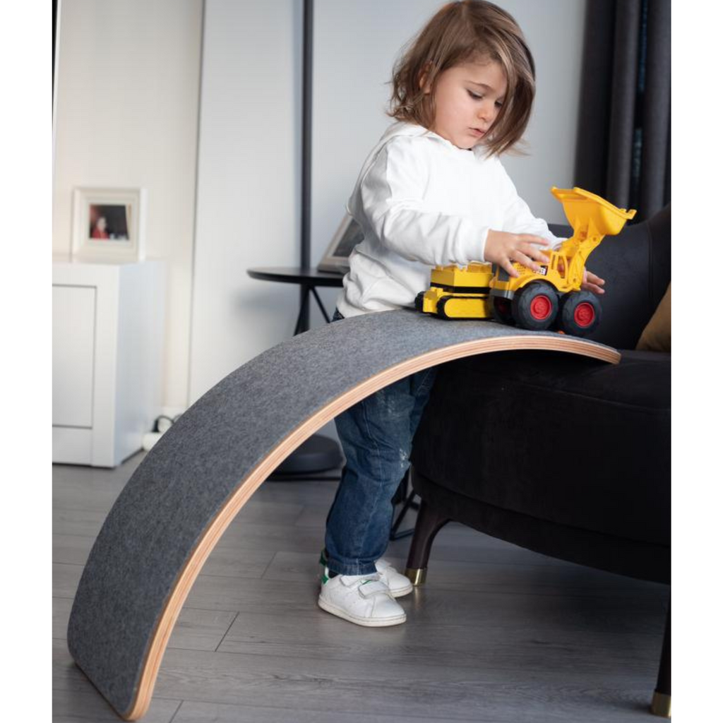 Wooden Balance Board - Grey Felt