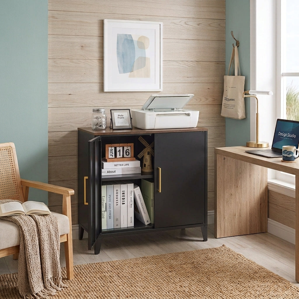 Metal Storage Cupboards, Side Cabinets - Bennu Black