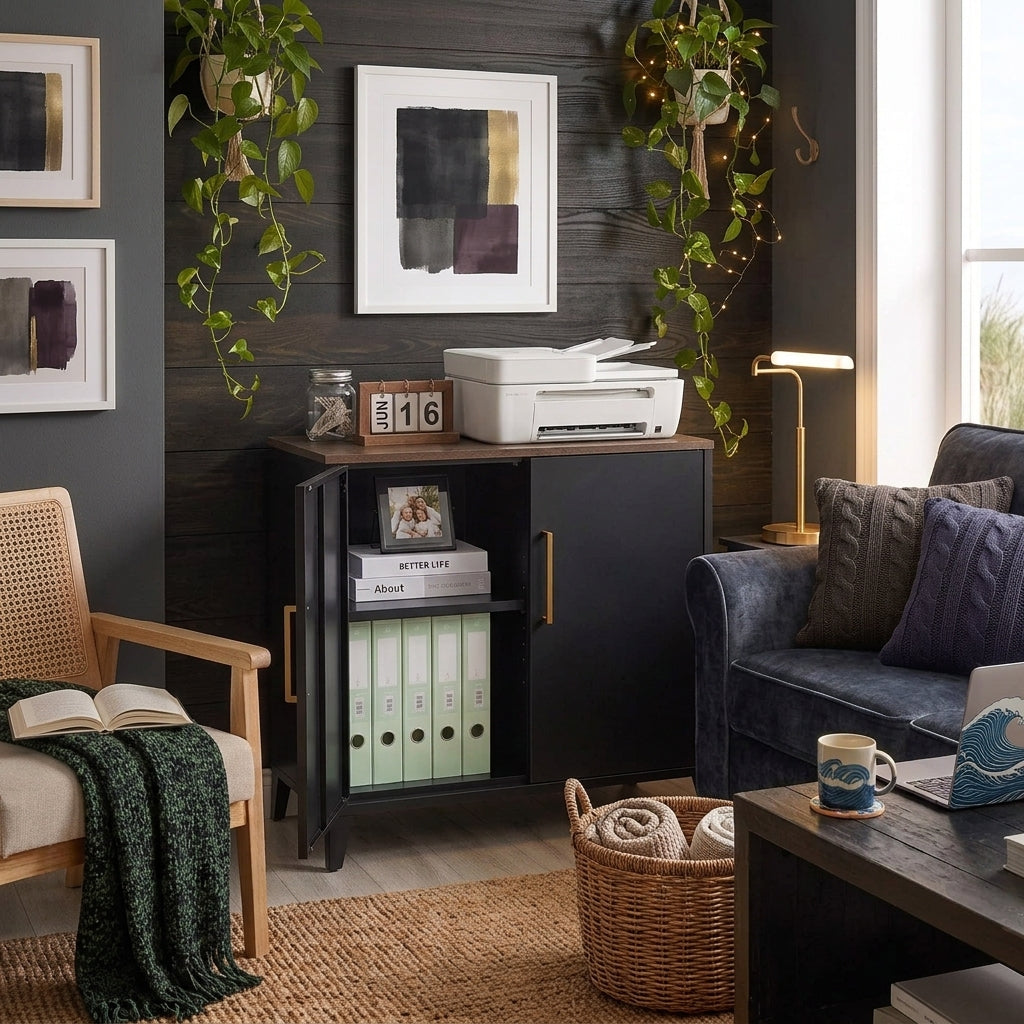 Metal Storage Cupboards, Side Cabinets - Bennu Black