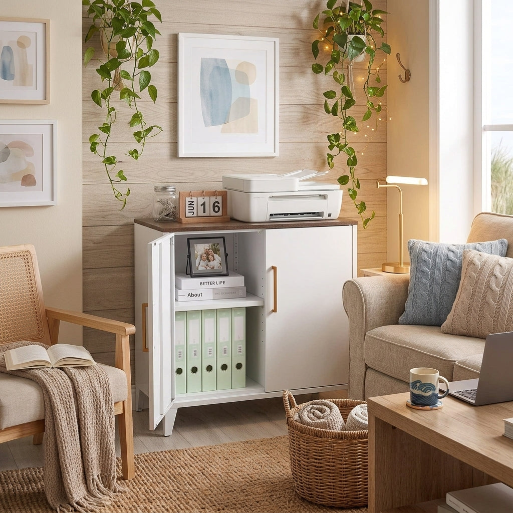 Metal Storage Cupboards, Side Cabinets - Bennu White