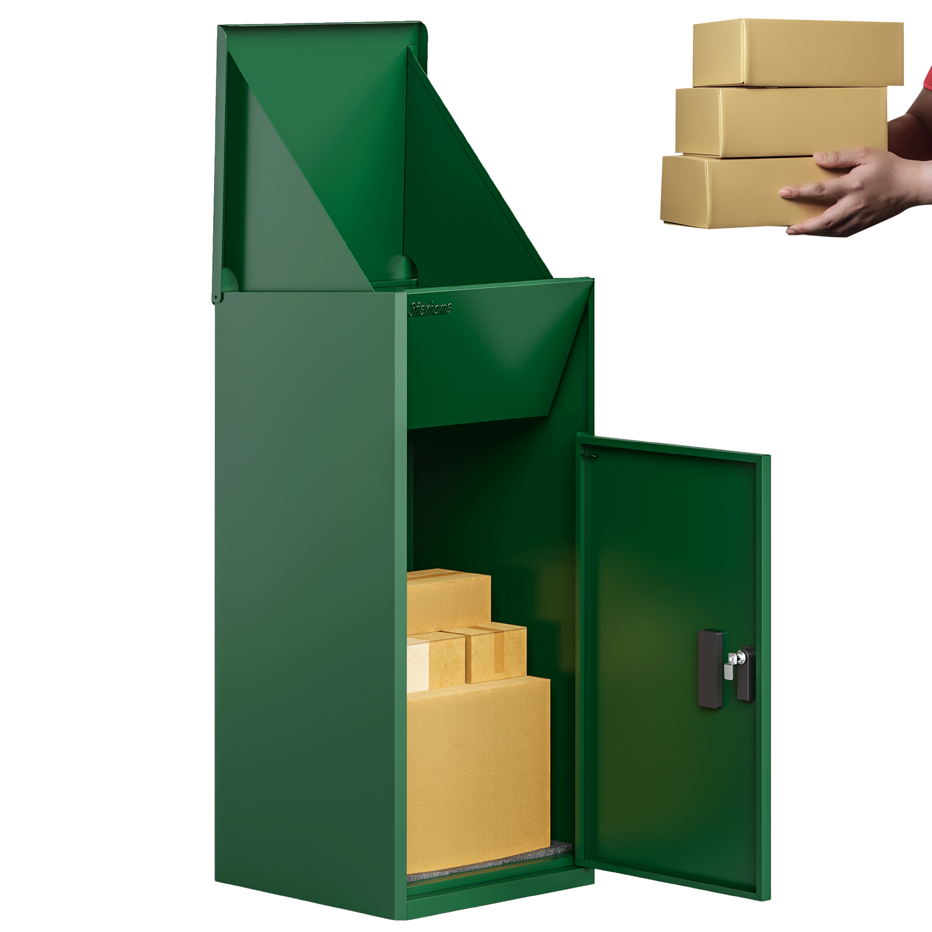 Metal Parcel Delivery Box Outdoor - Extra Large (Green)