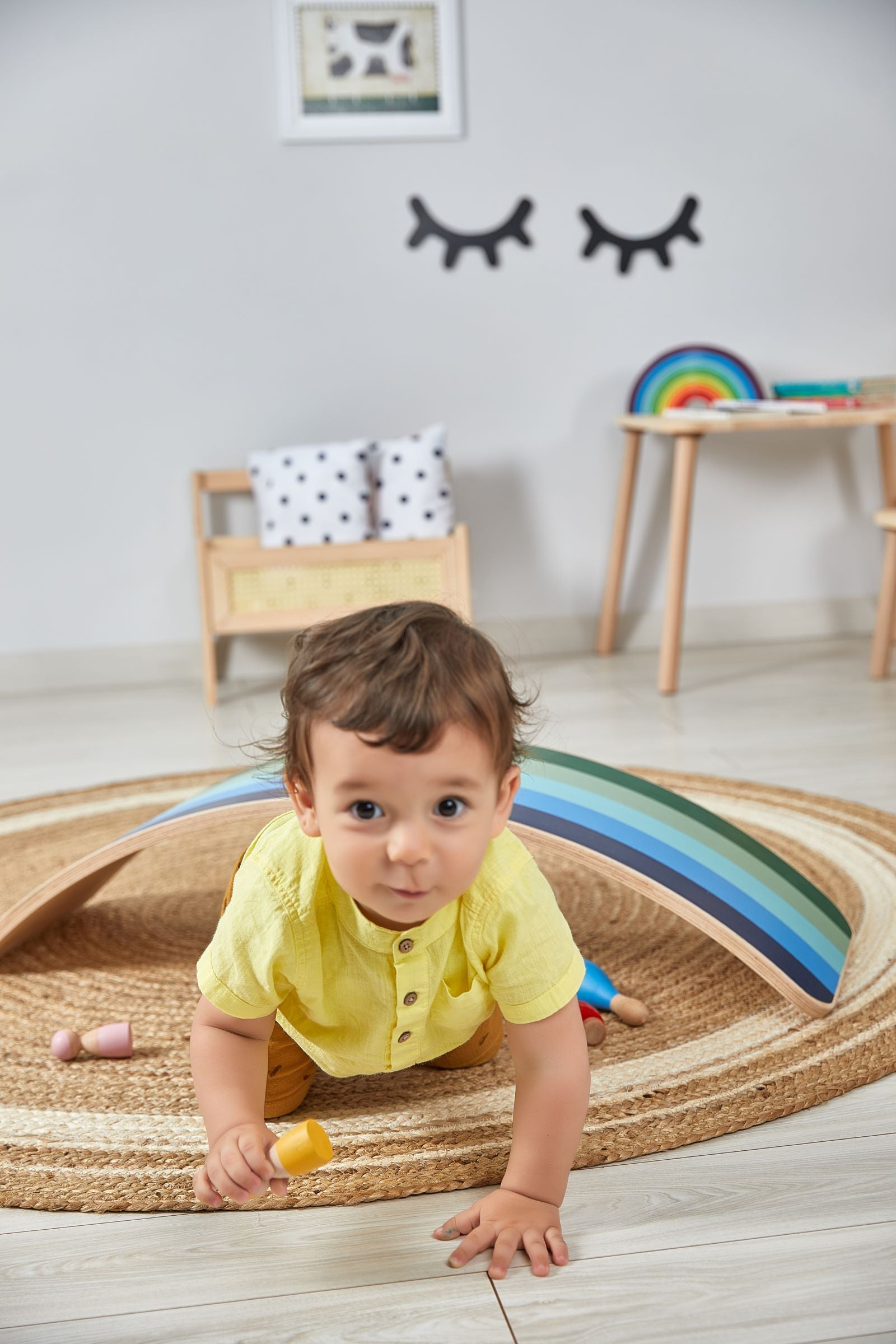 Wooden Balance Board - Aqua