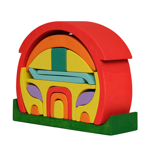 18 pcs Rainbow Puzzle Dolls' House