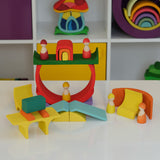 18 pcs Rainbow Puzzle Dolls' House