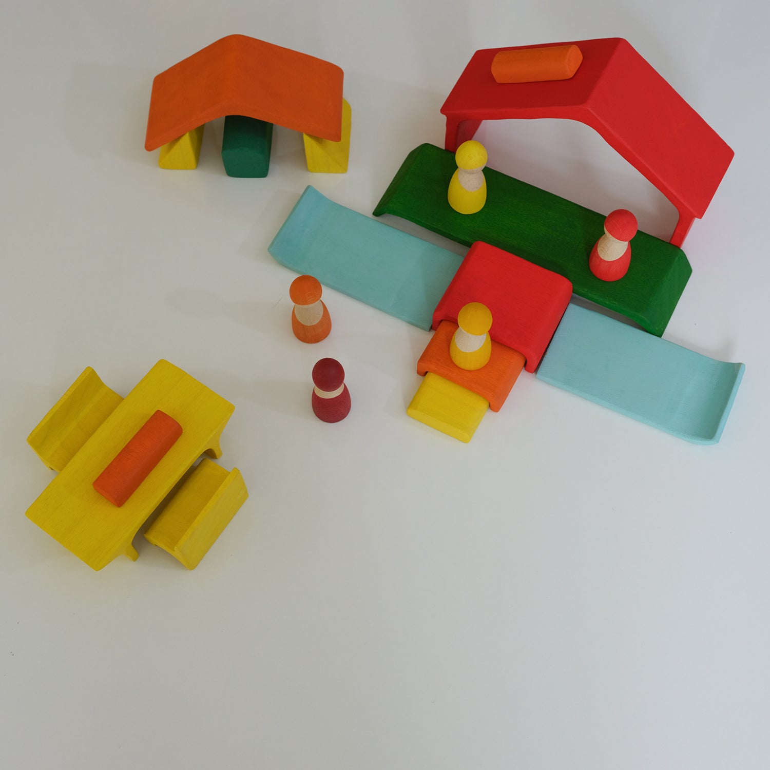 Rainbow Stacking Toy - Triangle Stacker Puzzle House 16 pcs