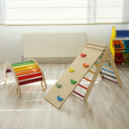 Wooden Rainbow Climbing-Sliding Ramp