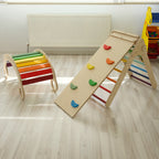 Wooden Rainbow Climbing-Sliding Ramp