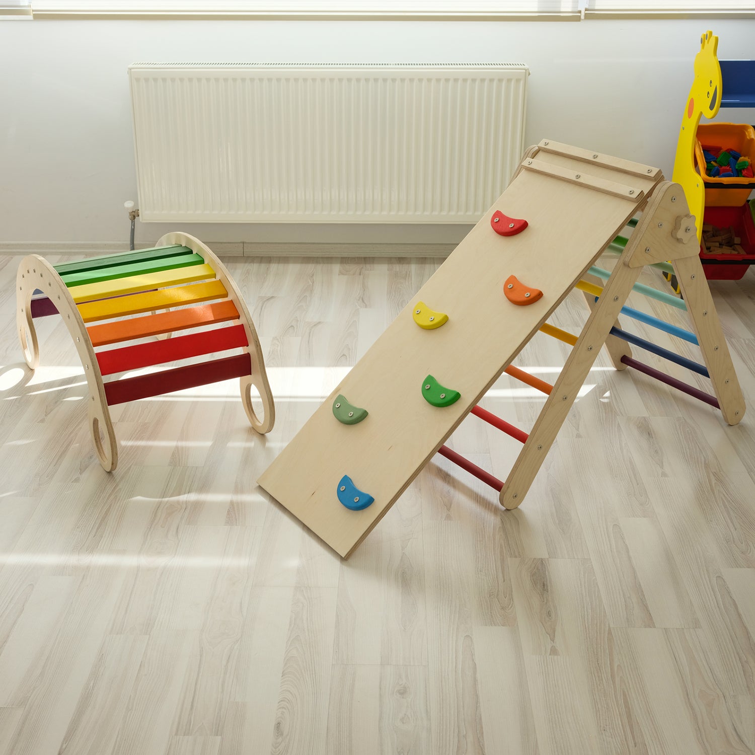 Wooden Rainbow Rocker Climbing Arch