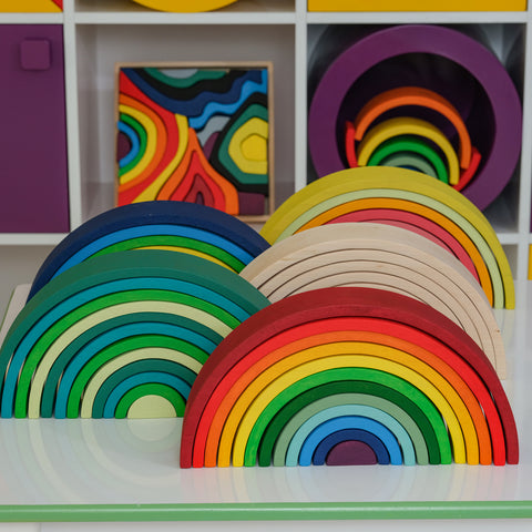 Extra Large 12 Pcs Stacking Toy Rainbow Red (39 cm)