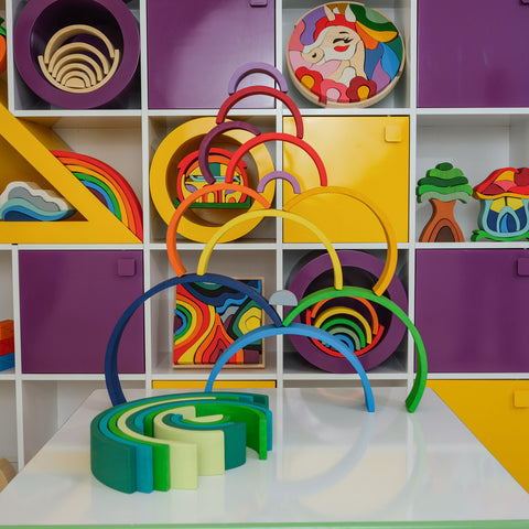 Extra Large 12 Pcs Stacking Toy Rainbow Red (39 cm)