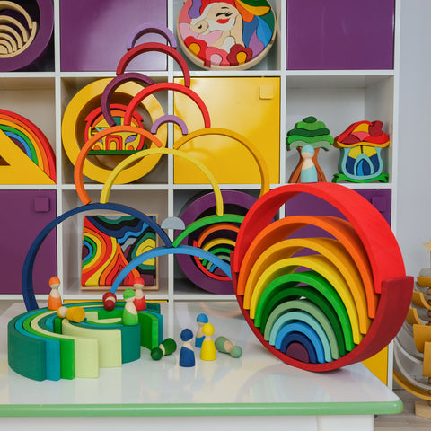 Extra Large 12 Pcs Stacking Toy Rainbow Red (39 cm)