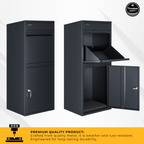 RERURBISHED - Metal Parcel Delivery Box Outdoor - Extra Large (Grey)