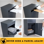 RERURBISHED - Metal Parcel Delivery Box Outdoor - Extra Large (Grey)