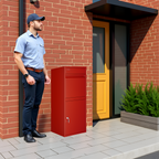 Metal Parcel Delivery Box Outdoor - Extra Large (Red)