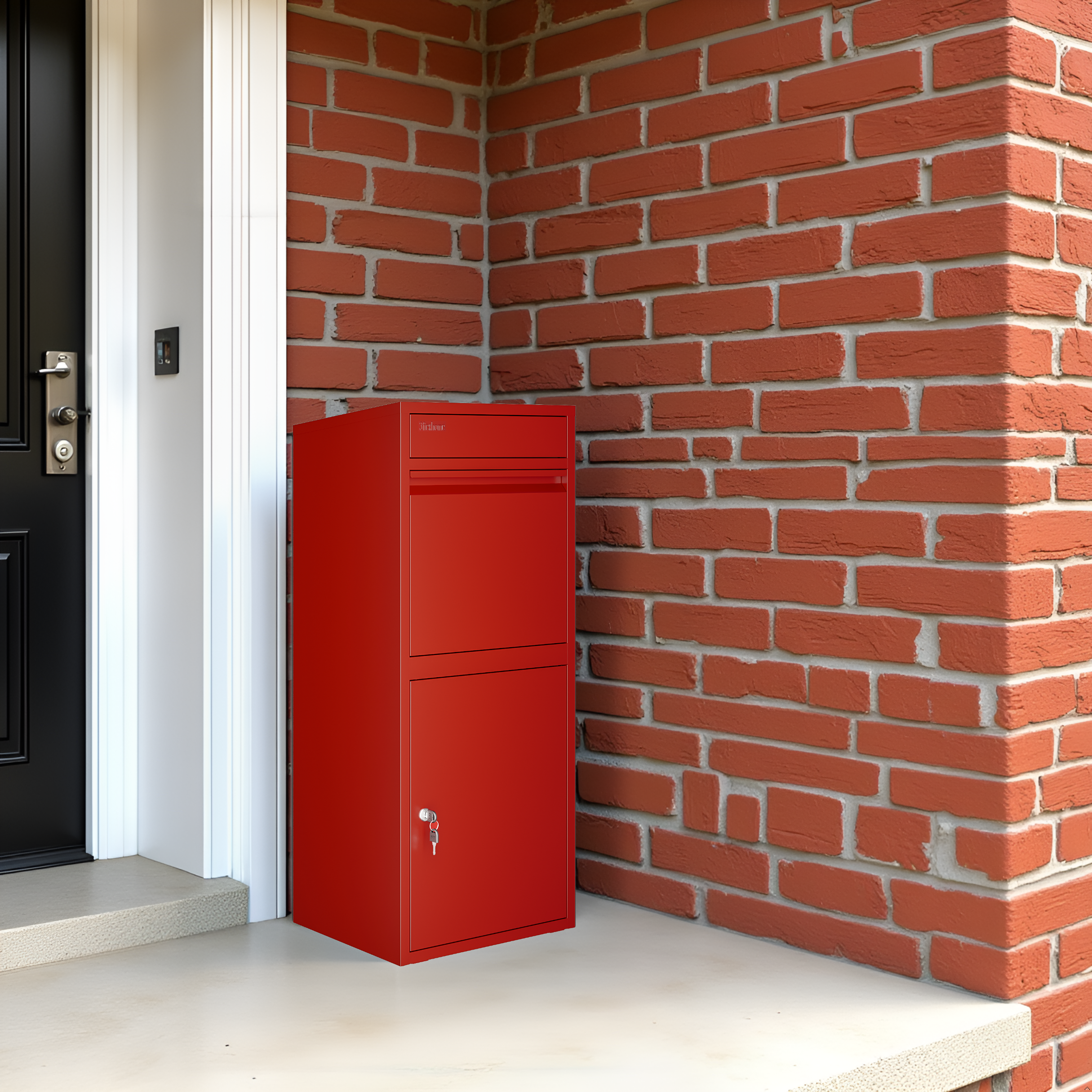 Metal Parcel Delivery Box Outdoor - Extra Large (Red)