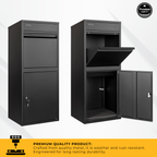 REFURBISHED Anqa Metal Parcel Delivery Box Outdoor - Extra Large (Black)