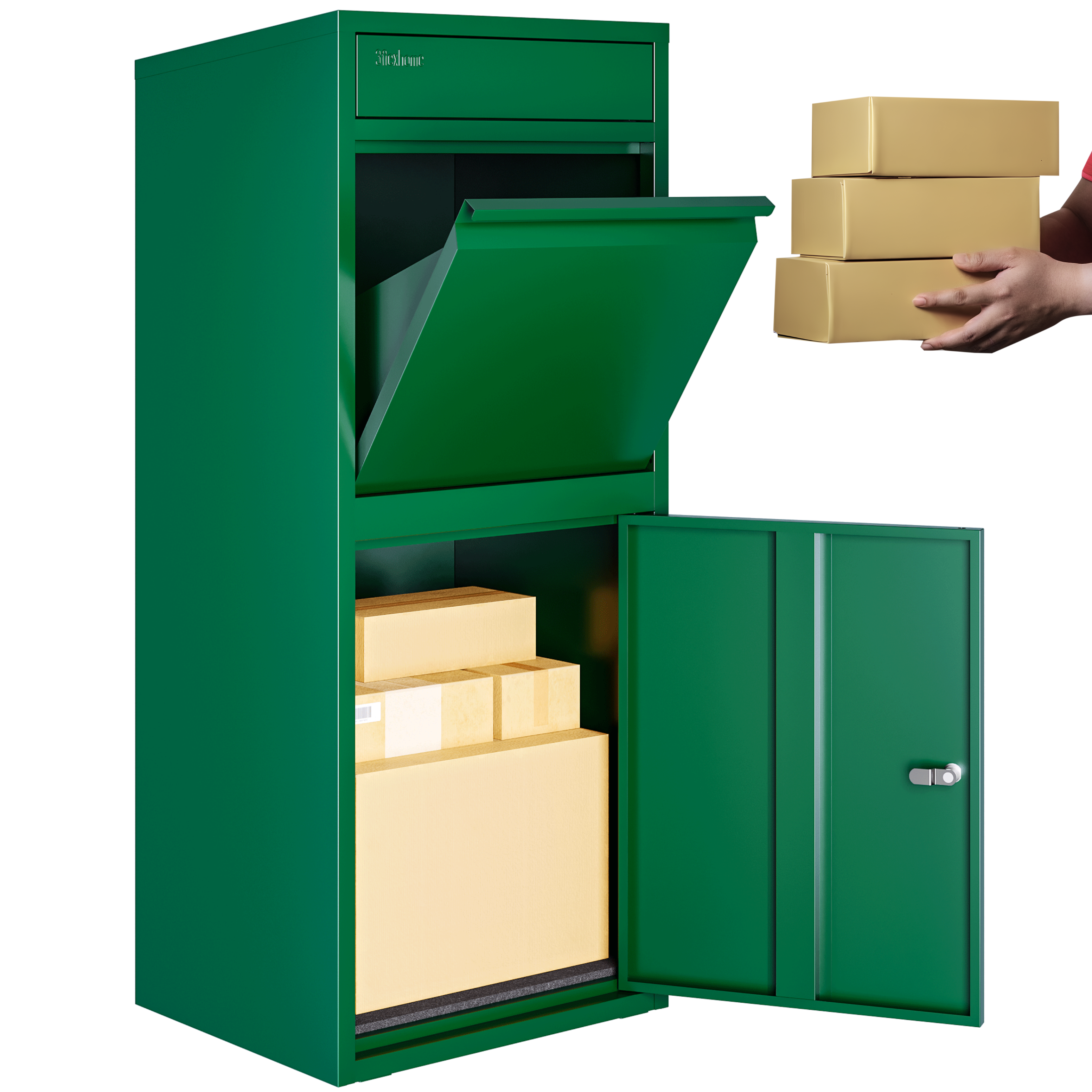 Metal Parcel Delivery Box Outdoor - Extra Large (Green)