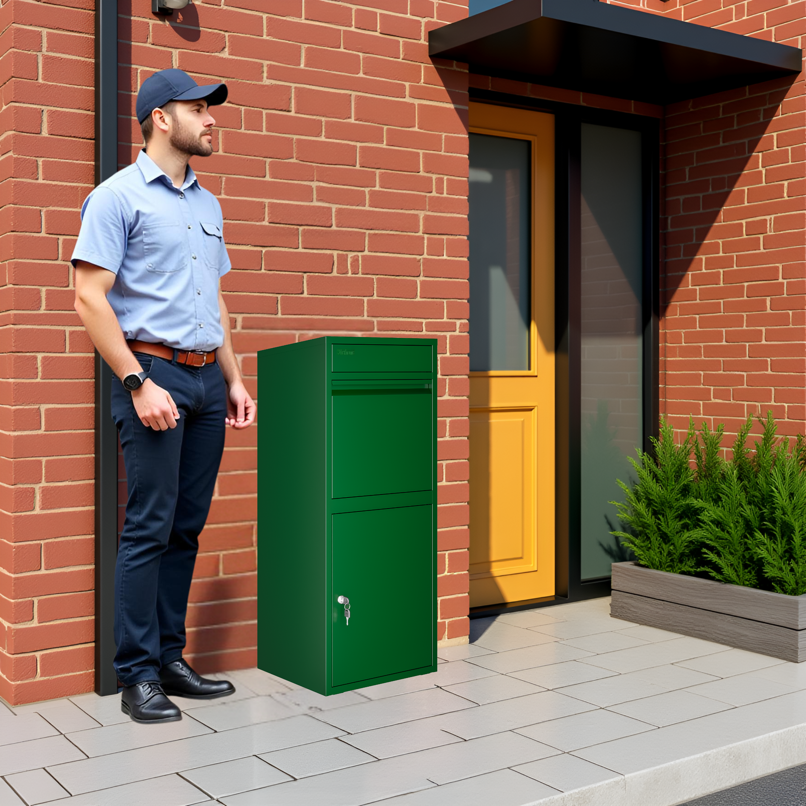 Metal Parcel Delivery Box Outdoor - Extra Large (Green)