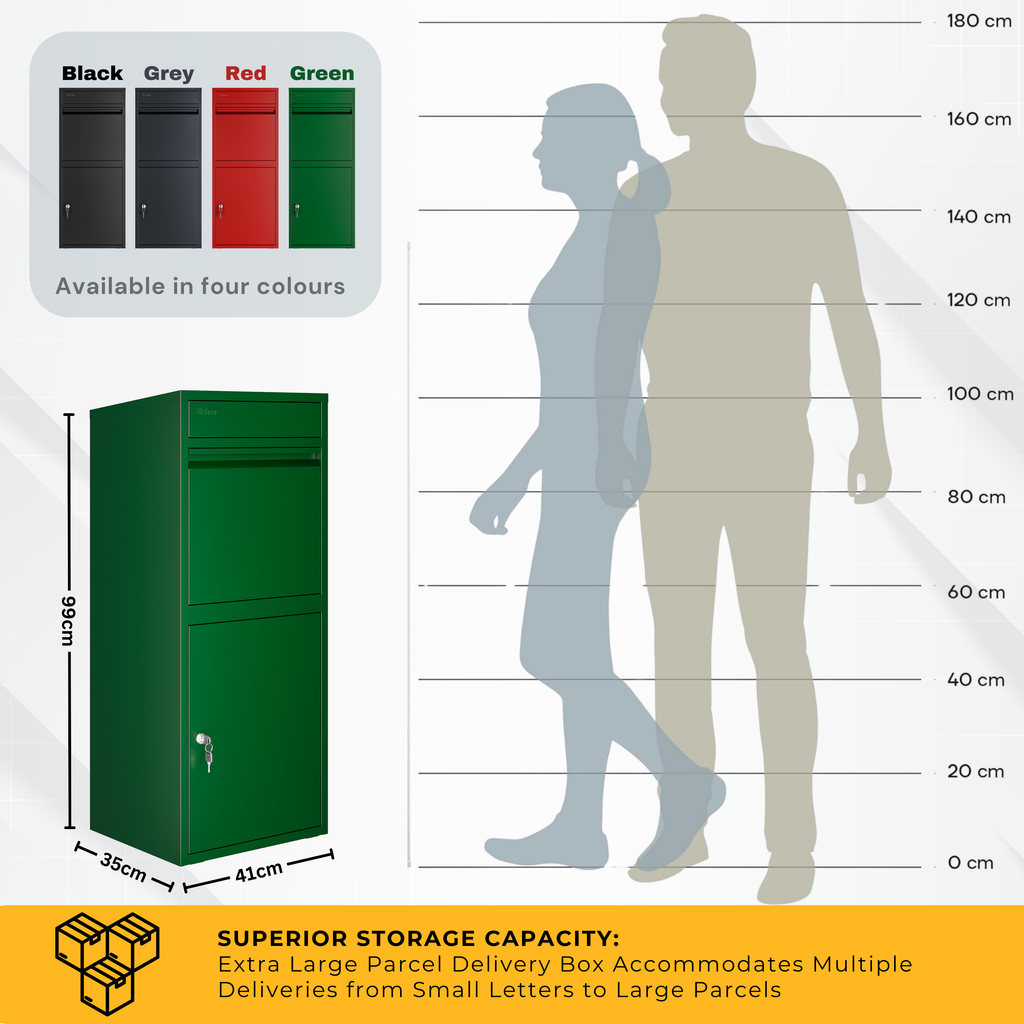 Metal Parcel Delivery Box Outdoor - Extra Large (Green)