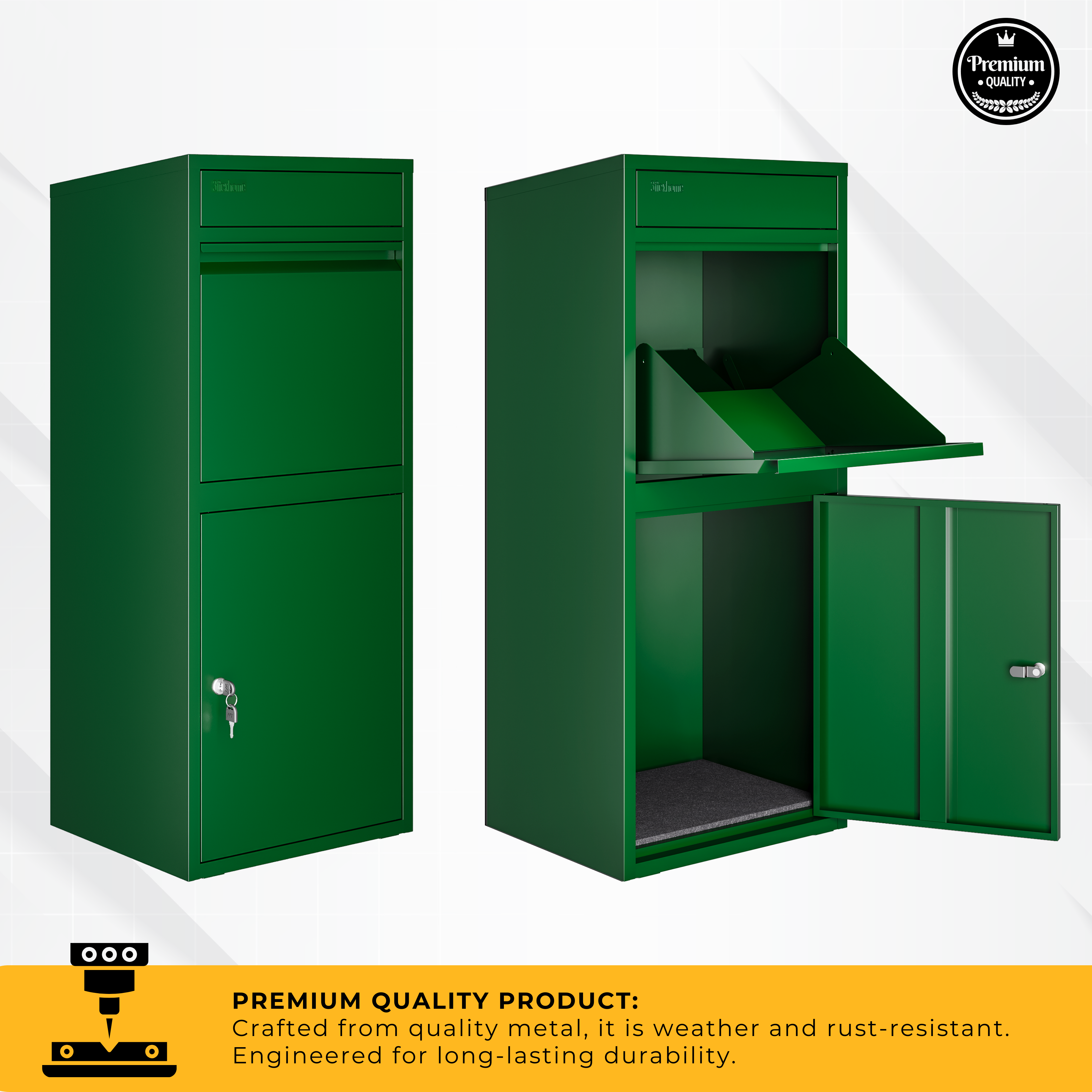 Metal Parcel Delivery Box Outdoor - Extra Large (Green)