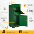 Metal Parcel Delivery Box Outdoor - Extra Large (Green)