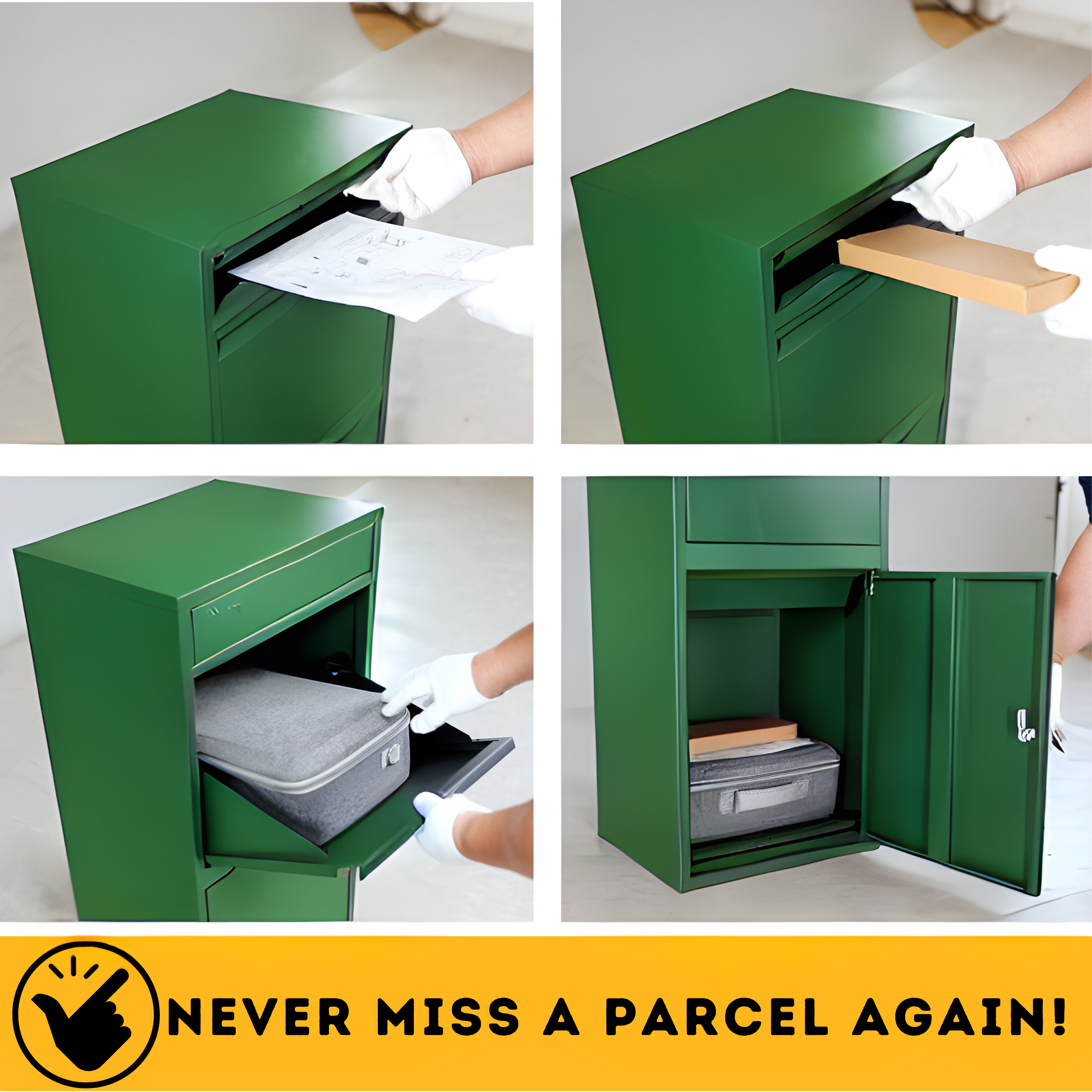 Metal Parcel Delivery Box Outdoor - Extra Large (Green)
