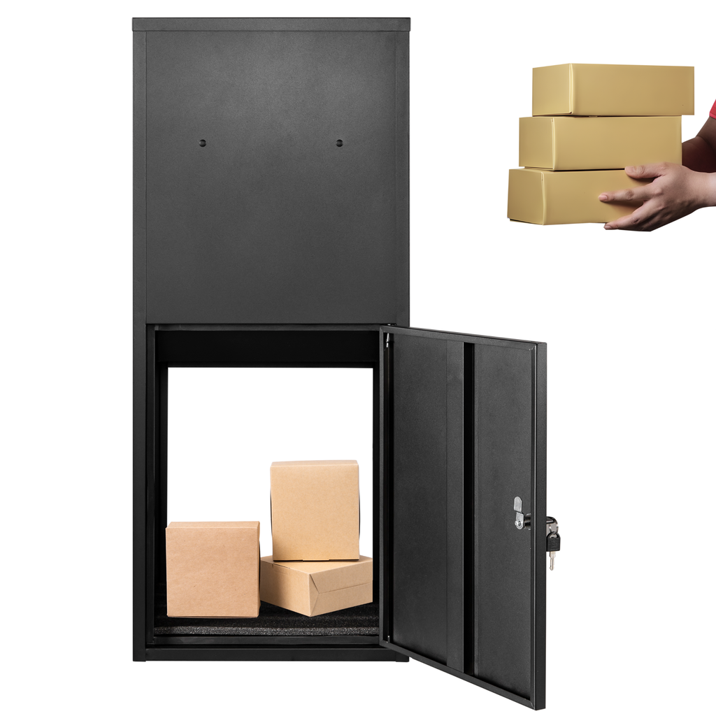 Anqa Metal Parcel Delivery Box Outdoor - Extra Large (Black)