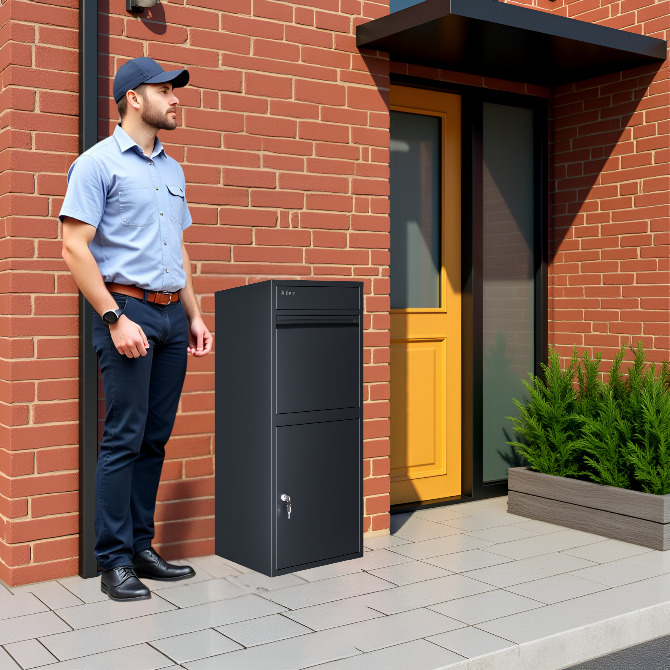 Anqa Metal Parcel Delivery Box Outdoor - Extra Large (Grey)