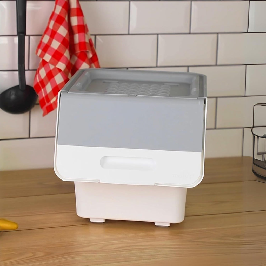 Stackable Storage Organiser Wheeled Toy Box (Grey 3x12LT)